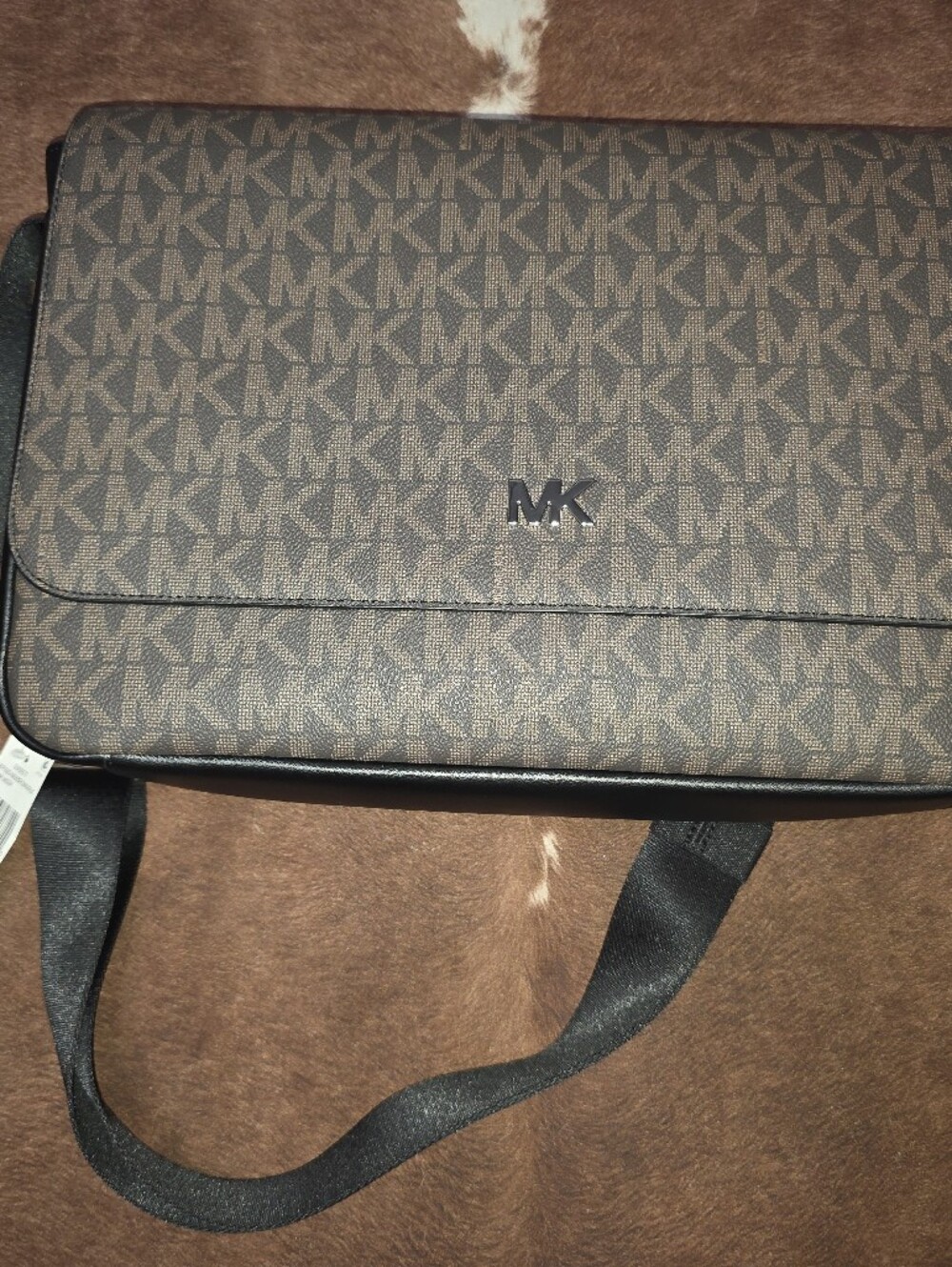 Michael Kors Brown/Black Monogram Messenger Bag for Men